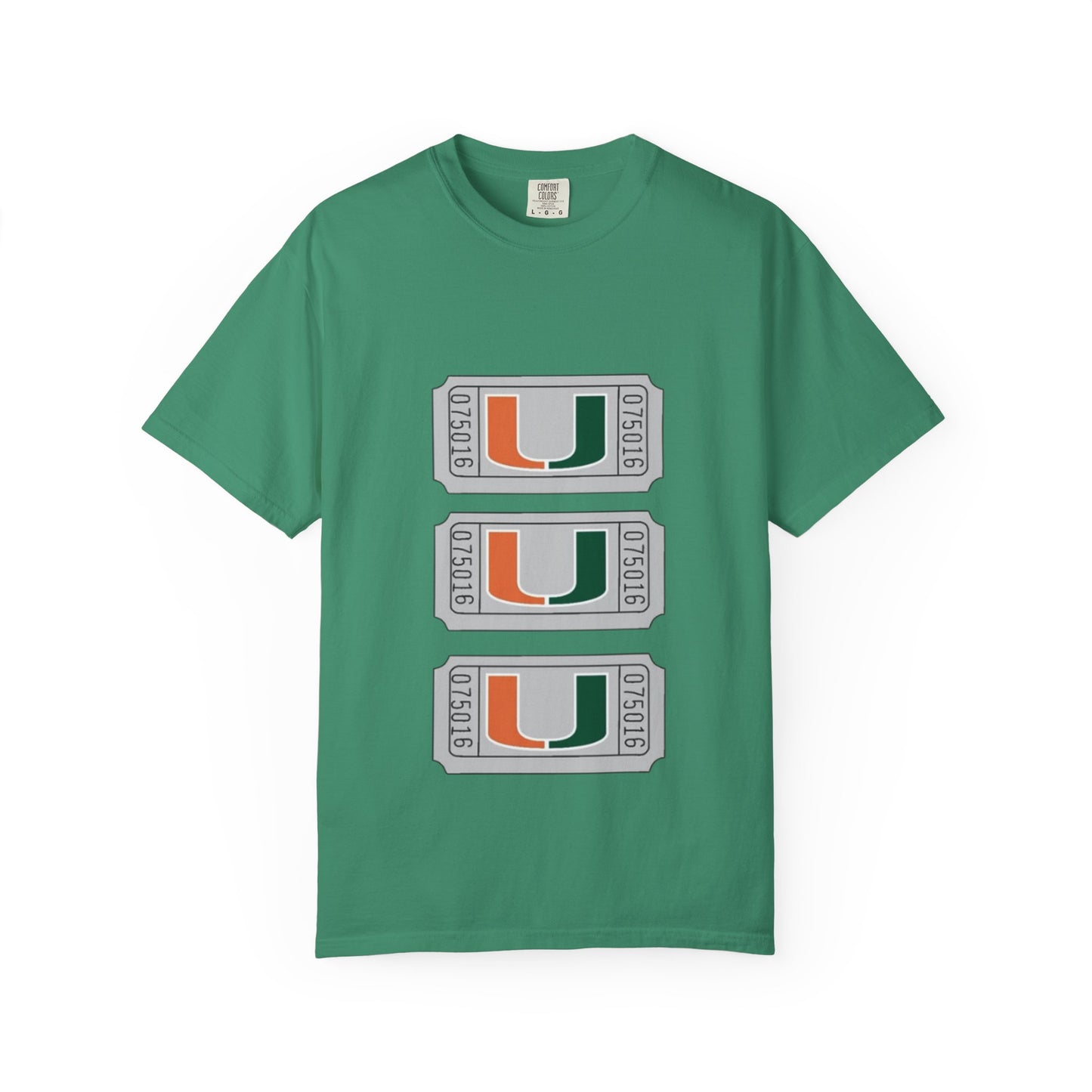 Unisex Garment-Dyed T-Shirt with Miami U Graphic - Casual Comfort for Sports Fans