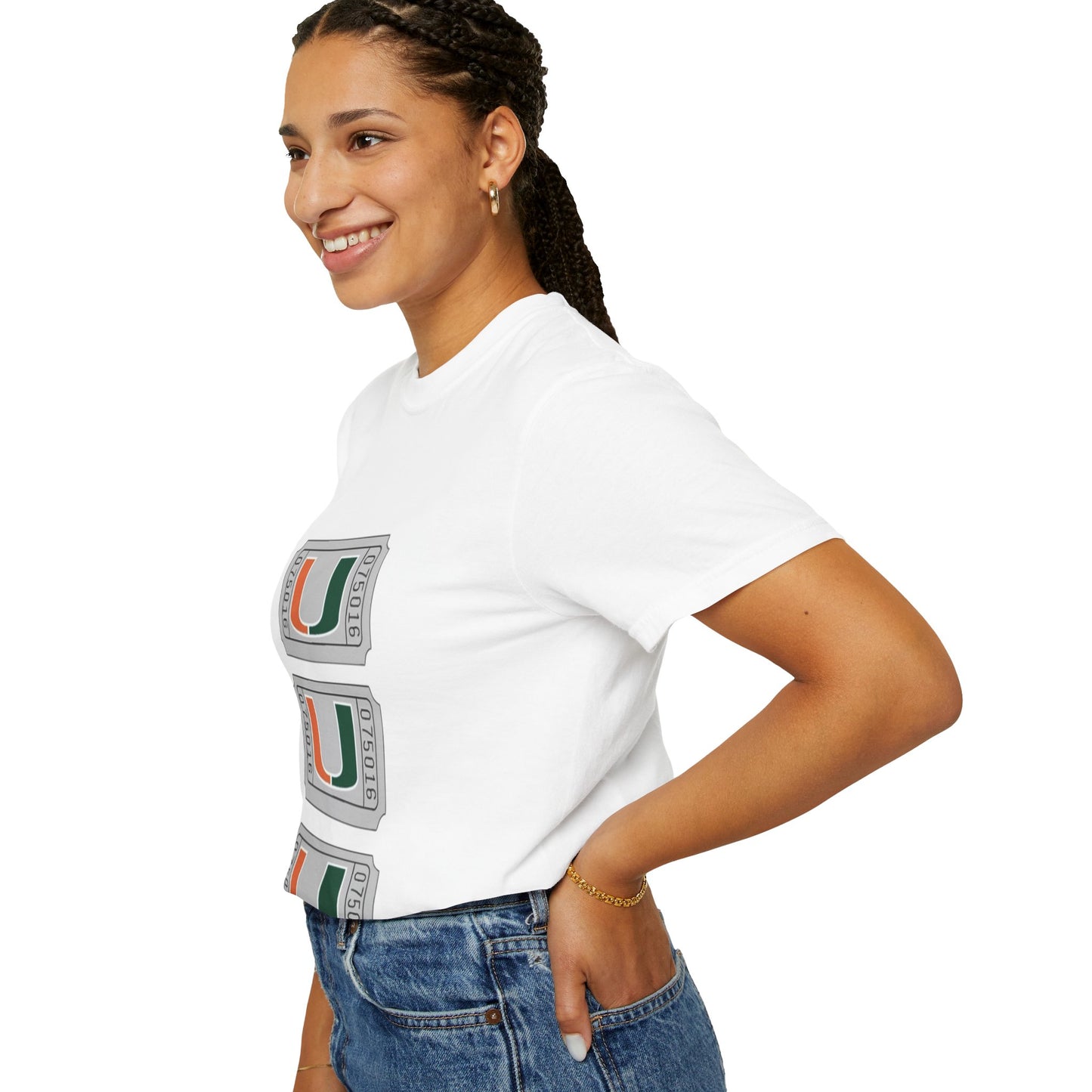 Unisex Garment-Dyed T-Shirt with Miami U Graphic - Casual Comfort for Sports Fans