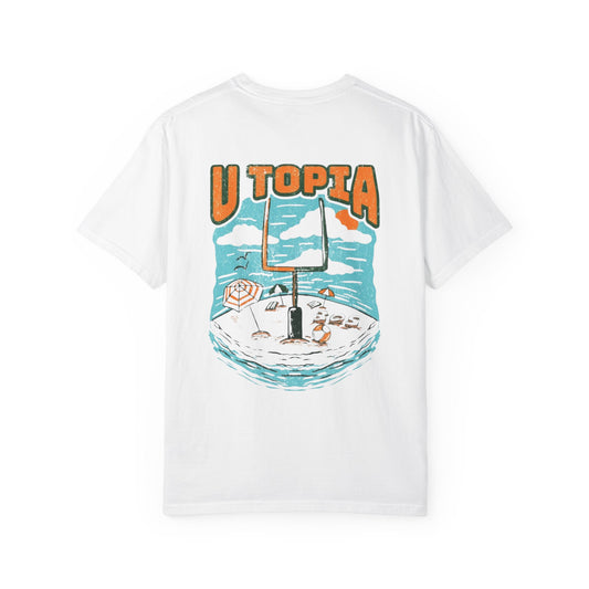 Utopia Unisex Garment-Dyed T-Shirt - Relaxed Beach Vibe Tee for Summer Fun