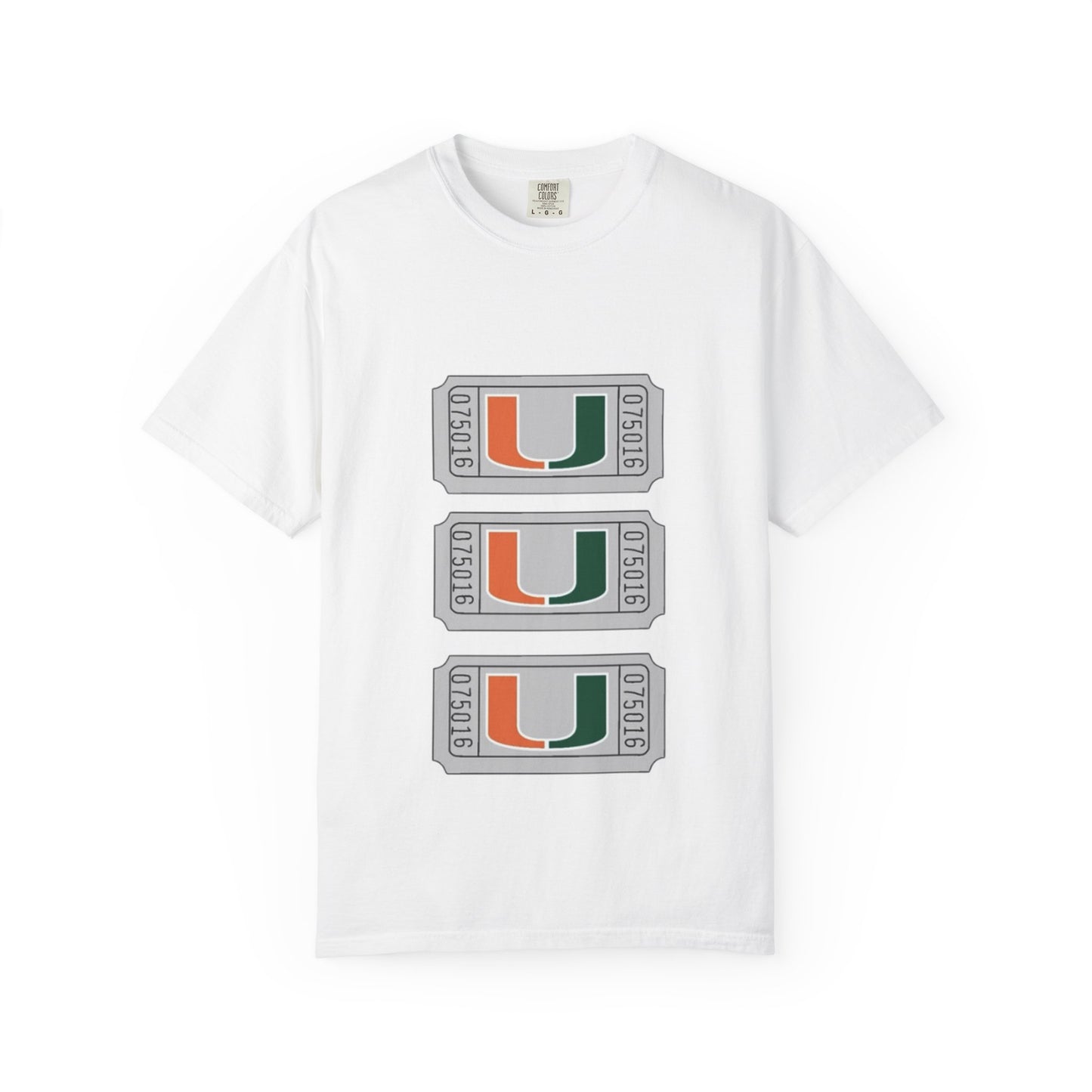 Unisex Garment-Dyed T-Shirt with Miami U Graphic - Casual Comfort for Sports Fans