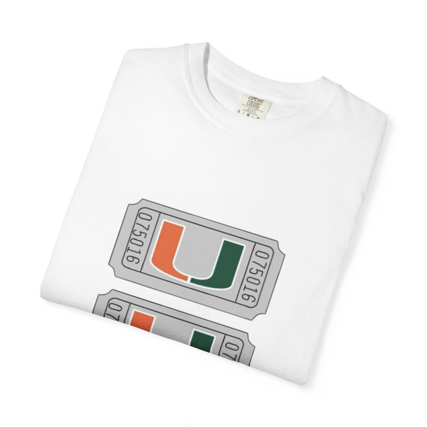 Unisex Garment-Dyed T-Shirt with Miami U Graphic - Casual Comfort for Sports Fans