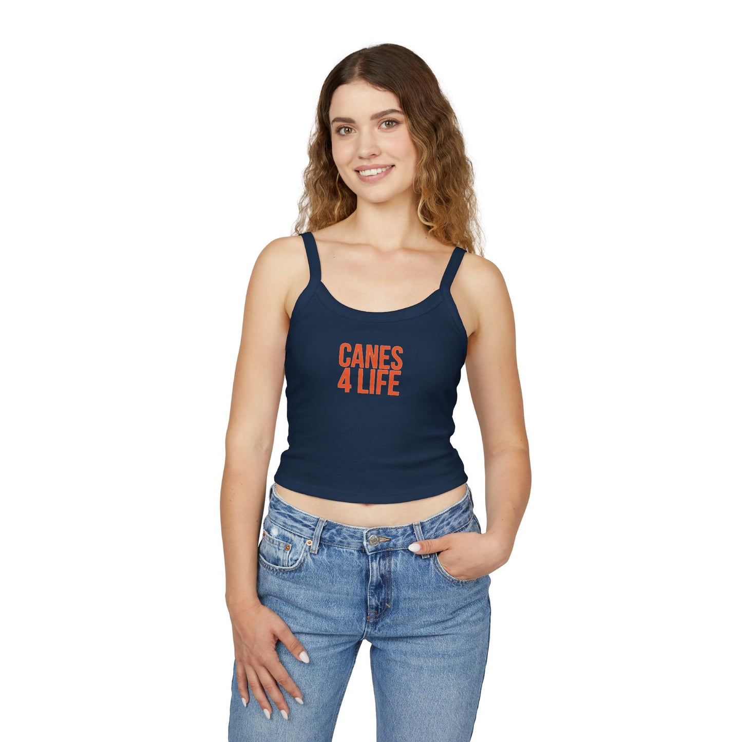 Women's Spaghetti Strap Tank Top - "CANES 4 LIFE" Casual Wear