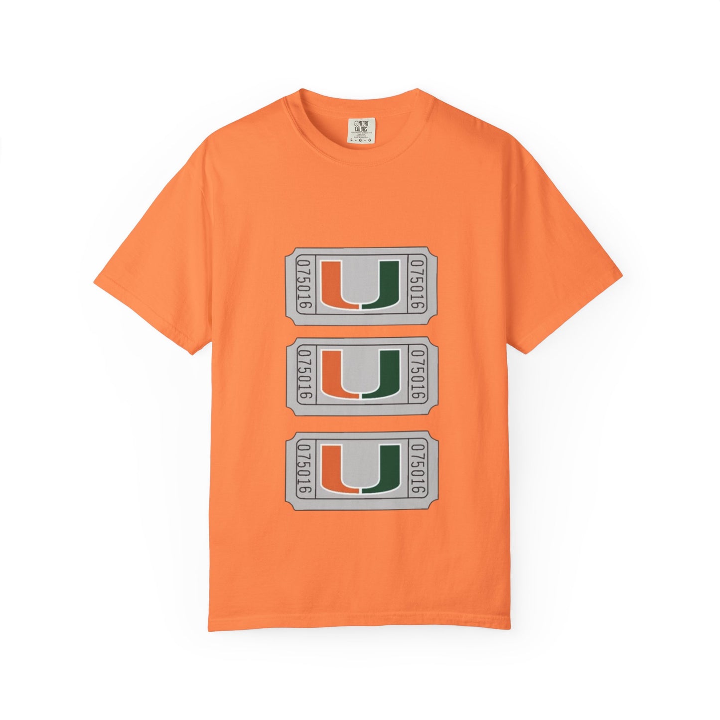 Unisex Garment-Dyed T-Shirt with Miami U Graphic - Casual Comfort for Sports Fans